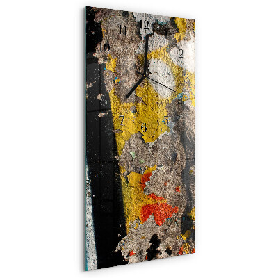 Glass wall clock vertical Cracked surface