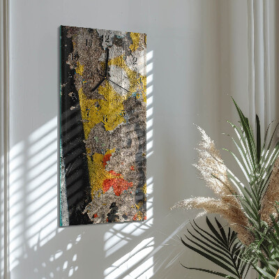 Glass wall clock vertical Cracked surface