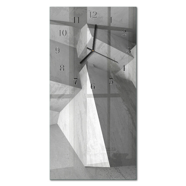 Glass wall clock vertical Abstract art