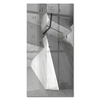 Glass wall clock vertical Abstract art