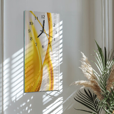 Glass wall clock vertical Abstract art