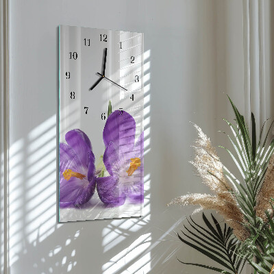 Vertical rectangular wall clock Flower