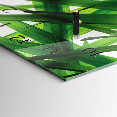 Vertical wall clock Plant leaves