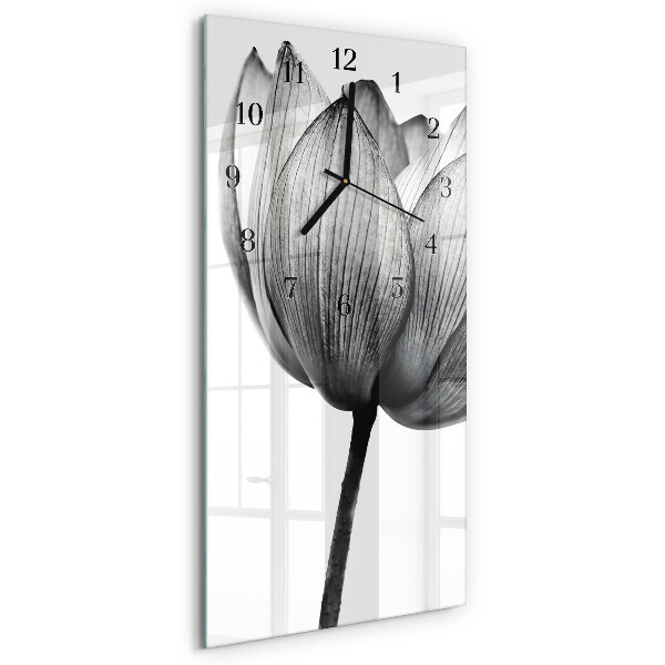 Glass clock vertical Tulip