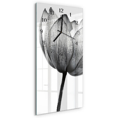 Glass clock vertical Tulip