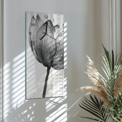 Glass clock vertical Tulip
