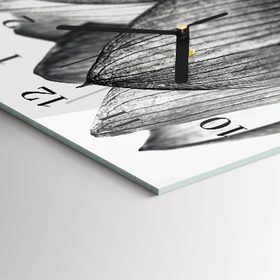 Glass clock vertical Tulip