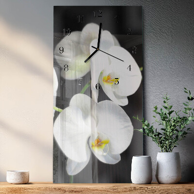 Vertical rectangular wall clock Orchid