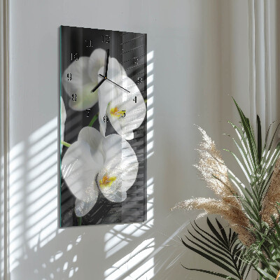 Vertical rectangular wall clock Orchid