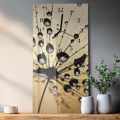 Glass clock vertical Spider's web