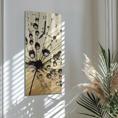 Glass clock vertical Spider's web