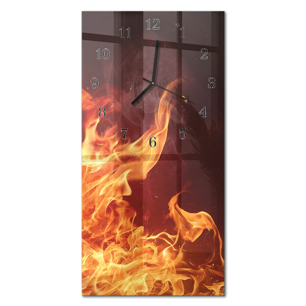 Vertical rectangular wall clock Stone wall