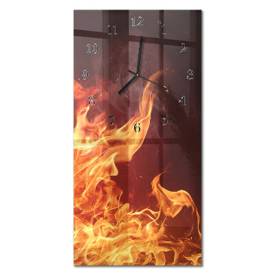 Vertical rectangular wall clock Stone wall