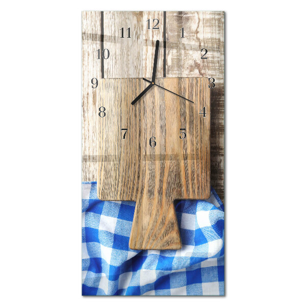 Glass wall clock vertical Plant leaves