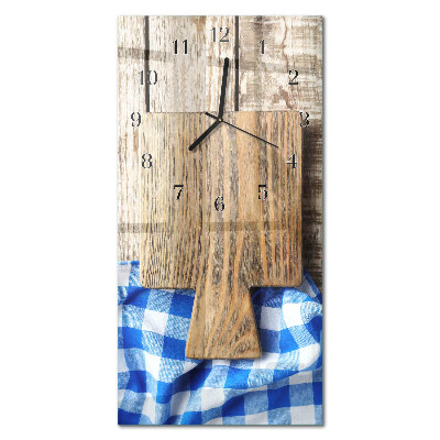 Glass wall clock vertical Plant leaves