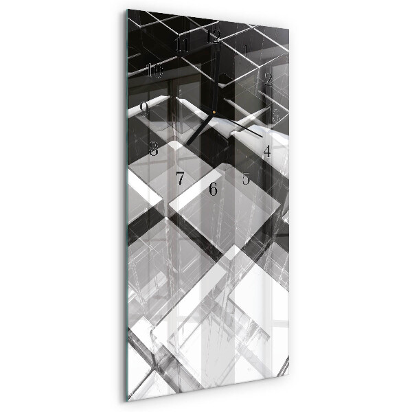 Glass clock vertical Glass cube