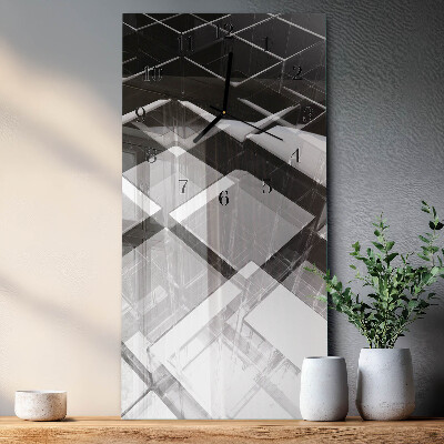 Glass clock vertical Glass cube
