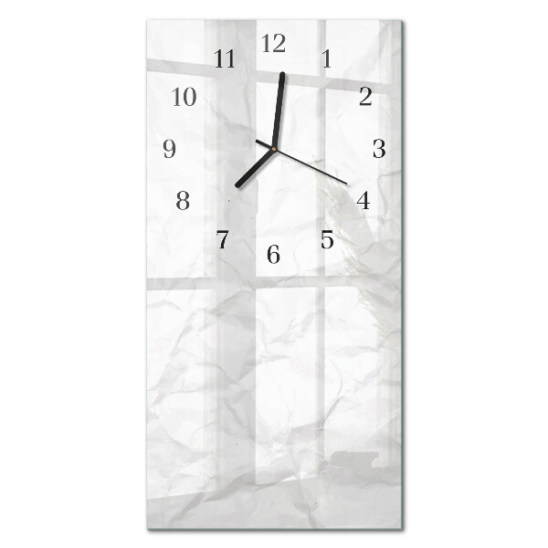 Glass wall clock vertical Graphite