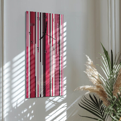 Glass clock vertical Stripes