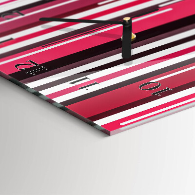 Glass clock vertical Stripes