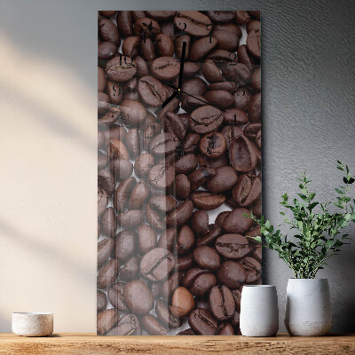 Glass clock vertical Coffee beans