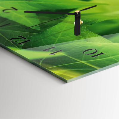 Vertical rectangular wall clock Leaves