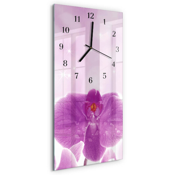 Vertical rectangular wall clock Orchid