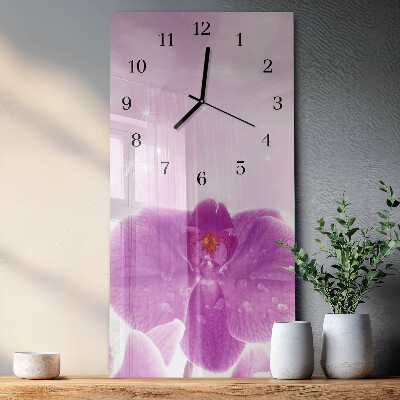 Vertical rectangular wall clock Orchid