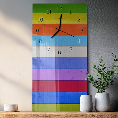 Glass wall clock vertical Stripes