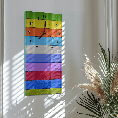 Glass wall clock vertical Stripes