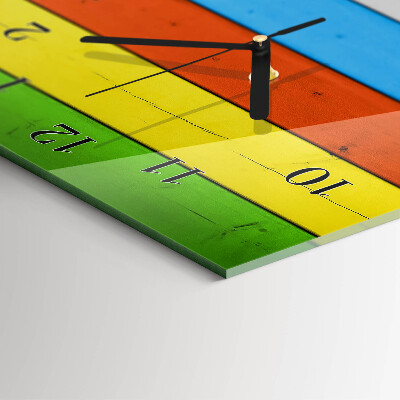 Glass wall clock vertical Stripes