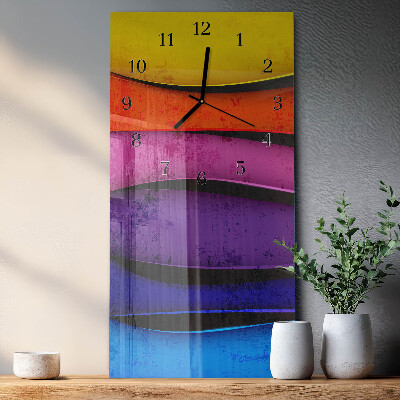 Vertical wall clock Colorful stripes
