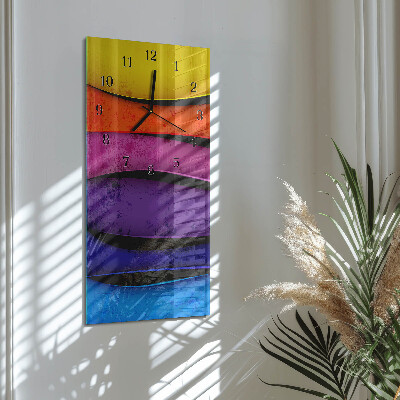 Vertical wall clock Colorful stripes