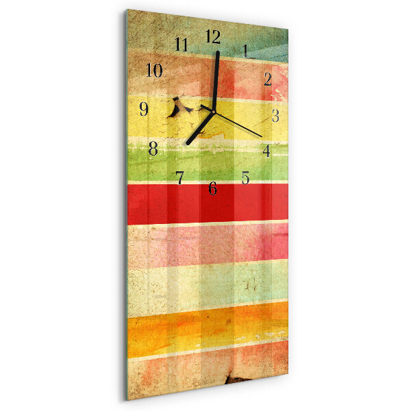 Glass clock vertical Colorful wall