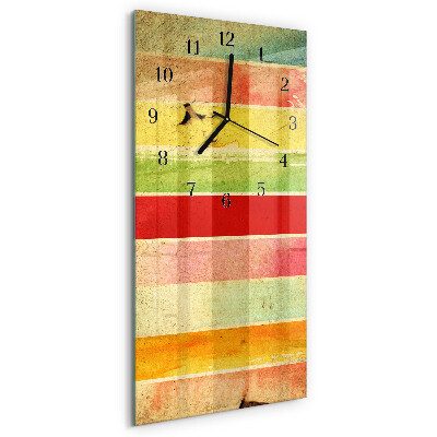 Glass clock vertical Colorful wall