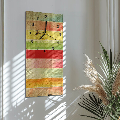 Glass clock vertical Colorful wall