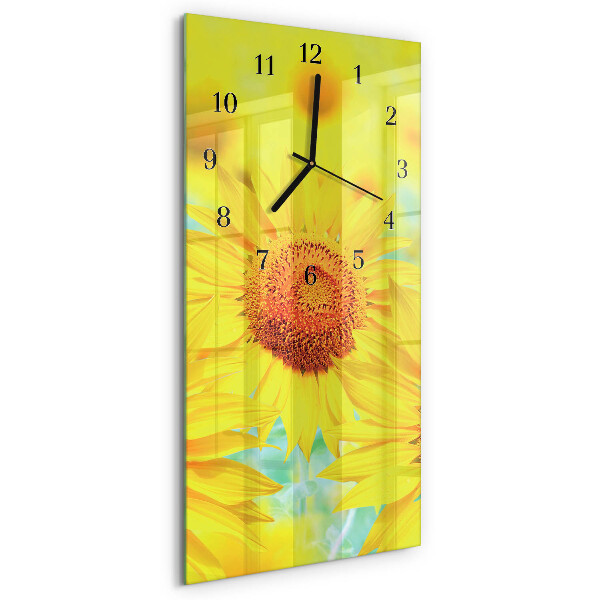 Modern vertical wall clock Sunflower