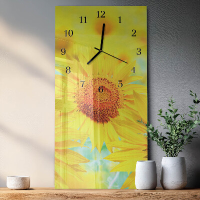 Modern vertical wall clock Sunflower