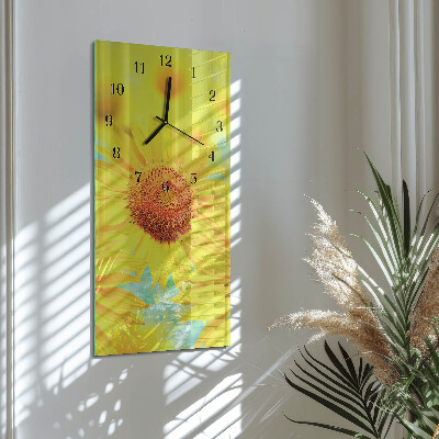 Modern vertical wall clock Sunflower