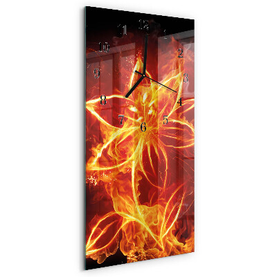 Vertical wall clock Fire flower