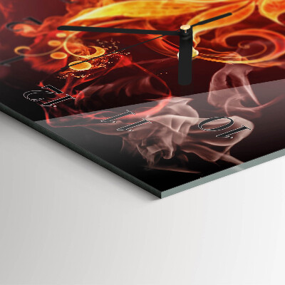 Modern vertical wall clock Fire flower