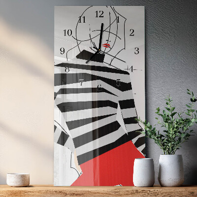 Vertical rectangular wall clock White woman