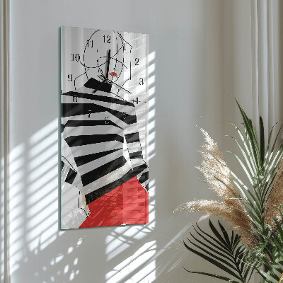 Vertical rectangular wall clock White woman