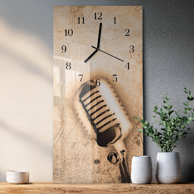 Modern vertical wall clock Microphone