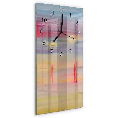 Glass wall clock vertical Pattern