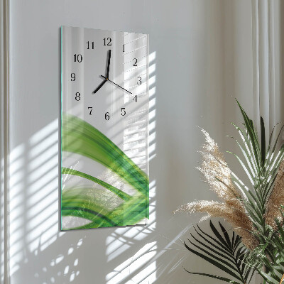 Glass wall clock vertical Abstract wave