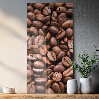 Modern vertical wall clock Caffeine beans