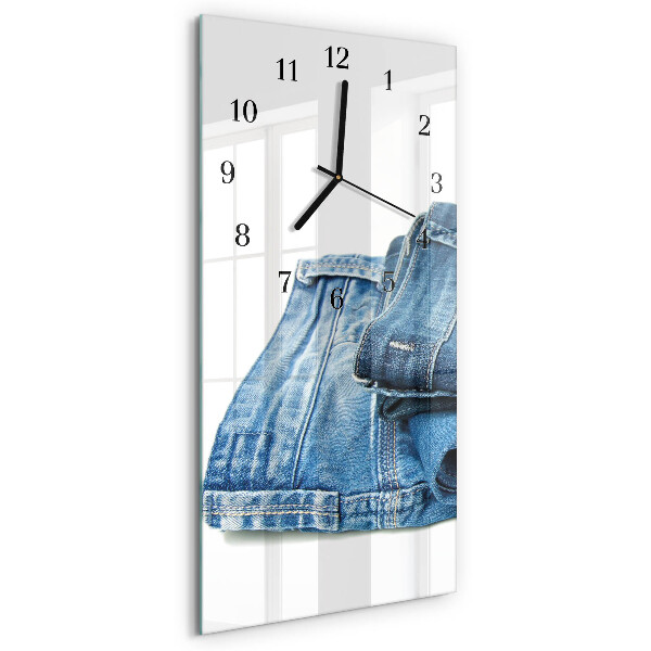Glass clock vertical Jeans