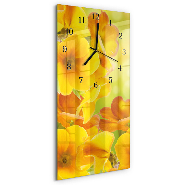 Modern vertical wall clock Flowers