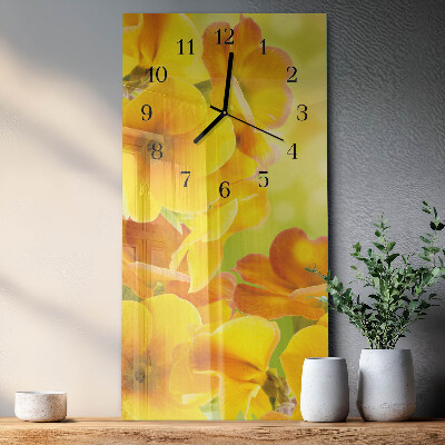 Modern vertical wall clock Flowers